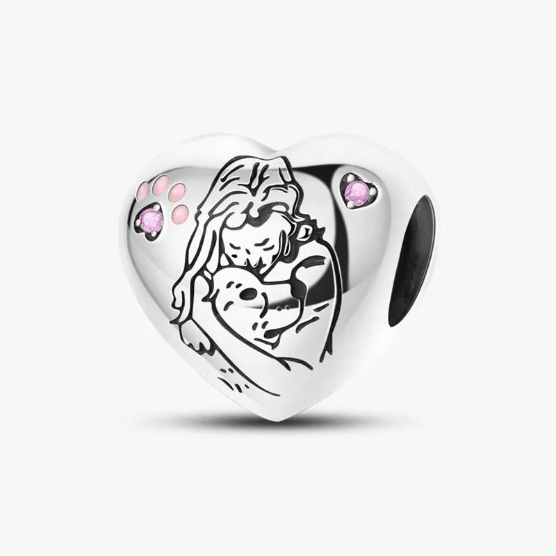Sterling silver Charm - Dog Love