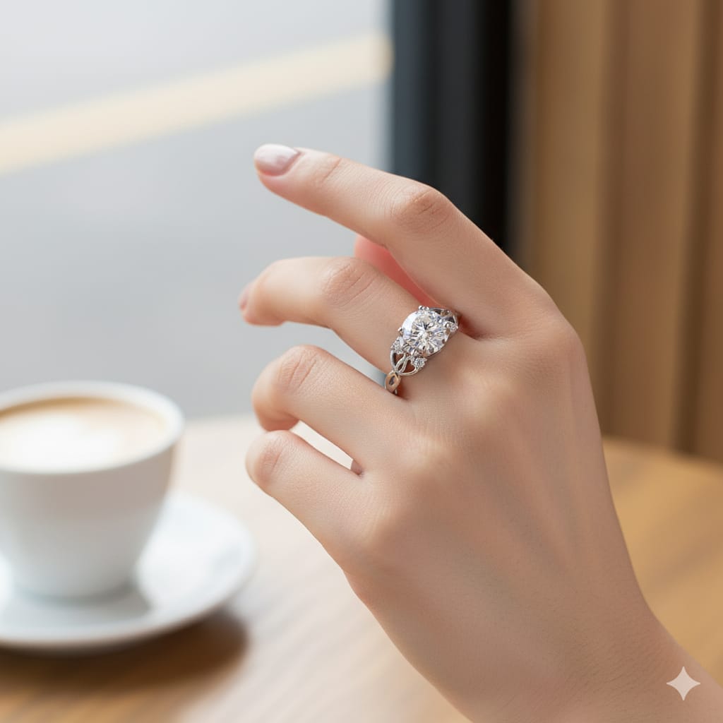 Sterling Silver Zircon Ring