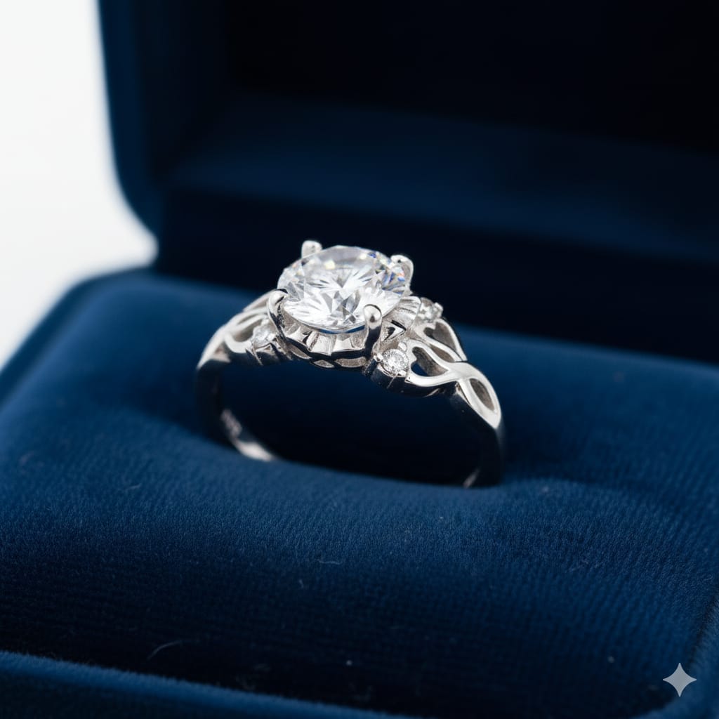 Sterling Silver Zircon Ring