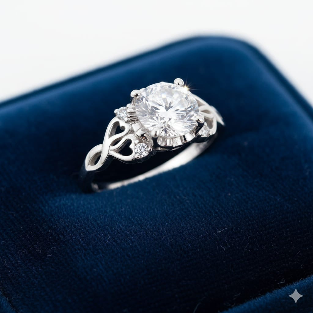 Sterling Silver Zircon Ring