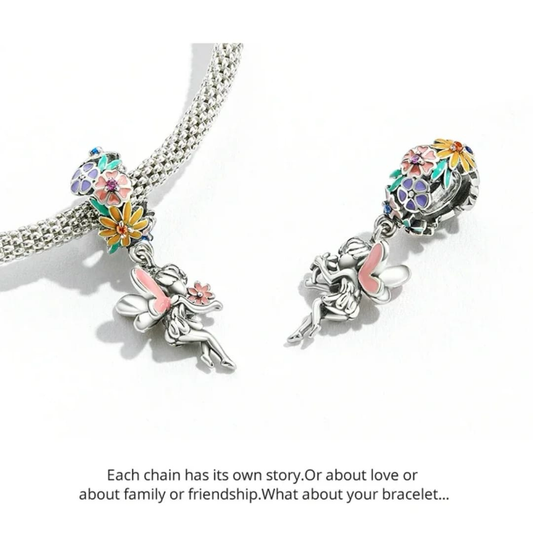 Sterling Silver Charm - Garden fairy