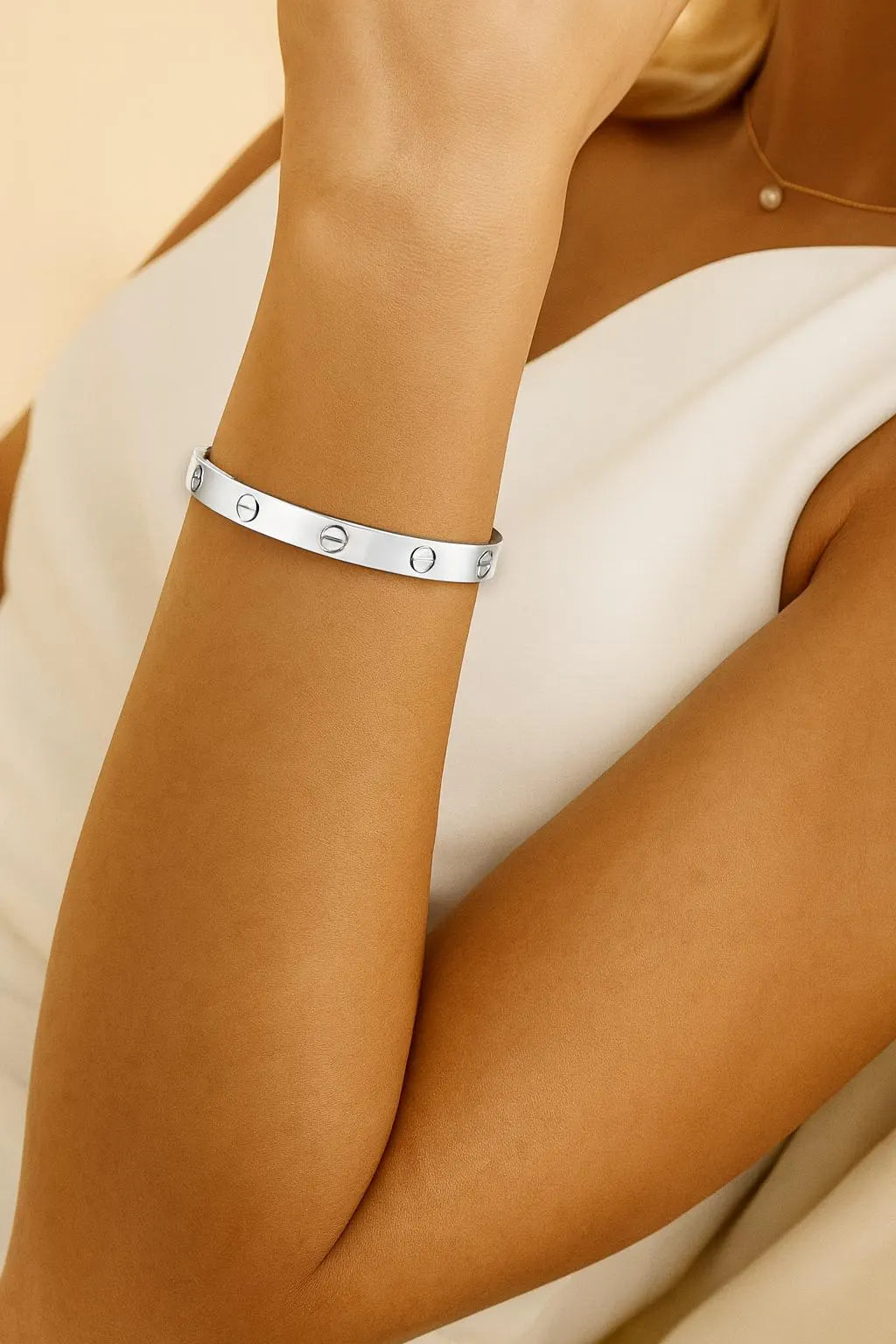 Bangle, Gold plated l Steel Bangle waterproof Unisex Screw Design Bangle Bracelet | Minimalist Gold & Silver Cuff |Stainless Steel