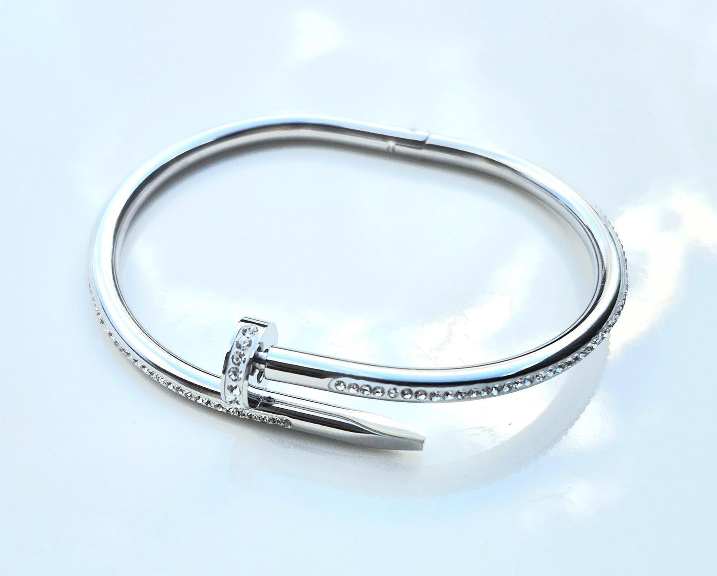 Bangle , Gold plated  and  Steel Elegant Women’s Jewelry, Gift for Her Bangle Bracelet , Adjustable Cuff