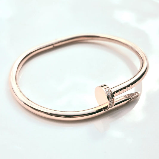 Bangle , Gold plated  and  Steel Elegant Women’s Jewelry, Gift for Her Bangle Bracelet , Adjustable Cuff