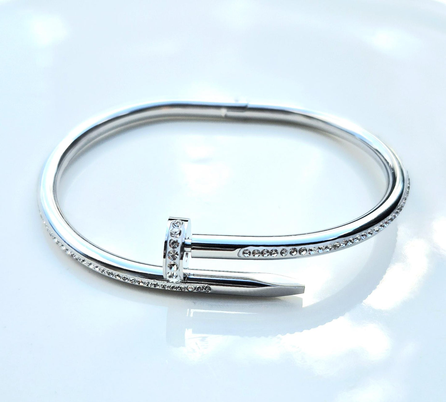 Bangle , Gold plated  and  Steel Elegant Women’s Jewelry, Gift for Her Bangle Bracelet , Adjustable Cuff