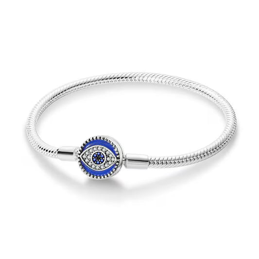 Evil Eye Bracelet | Blue Evil Eye Charm | Sterling  Silver  Protection Gift