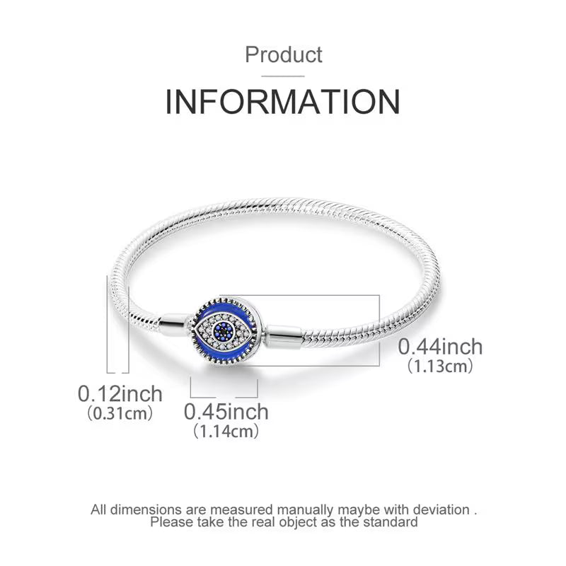 Evil Eye Bracelet | Blue Evil Eye Charm | Sterling  Silver  Protection Gift