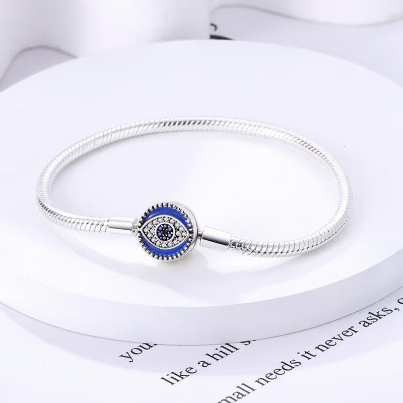 Evil Eye Bracelet | Blue Evil Eye Charm | Sterling  Silver  Protection Gift
